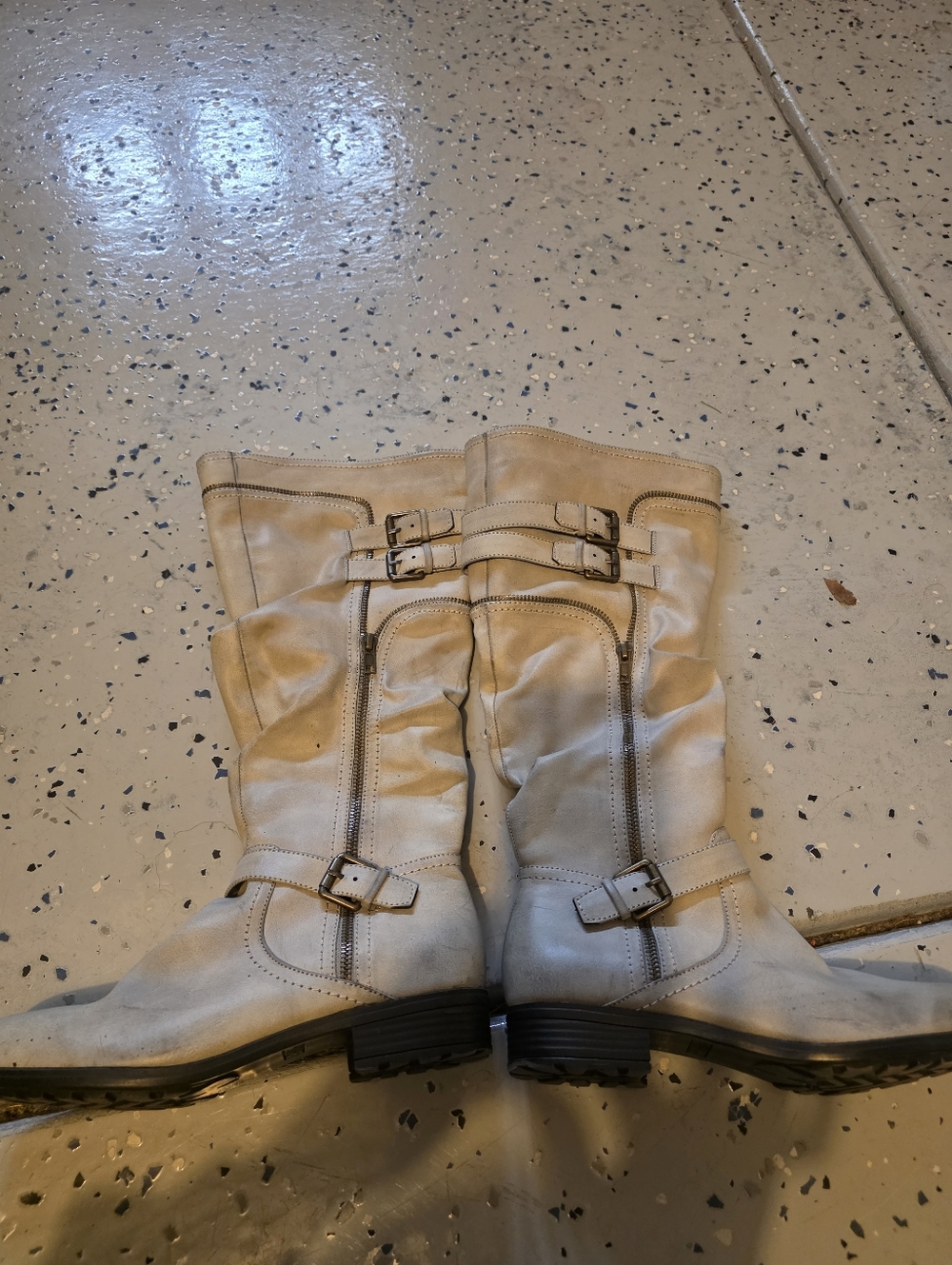 White Mountain gray knee-high boots